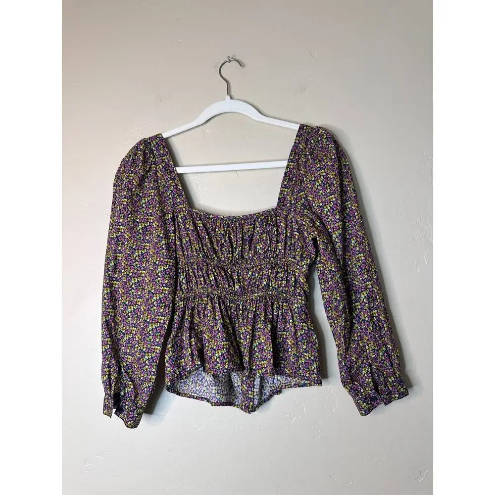 J. Crew Liberty Cinched-waist Organic Cotton Floral Busy Izzy Blouse 2